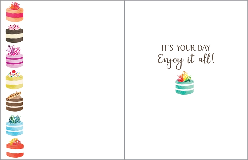 Colorful Birthday Cake Card