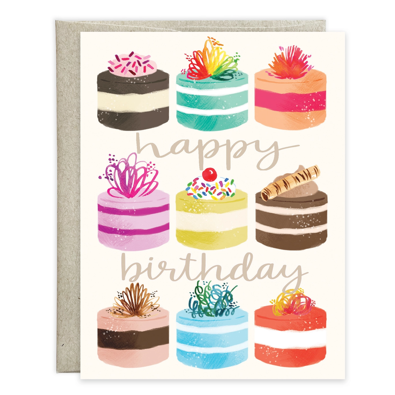 Colorful Birthday Cake Card
